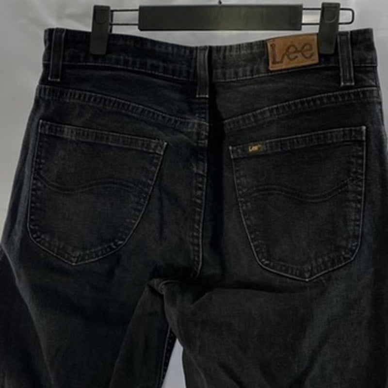 LEE Men's Black Solid Stretch Sarja Relaxed Straight-Leg Denim Jean SZ 33X33