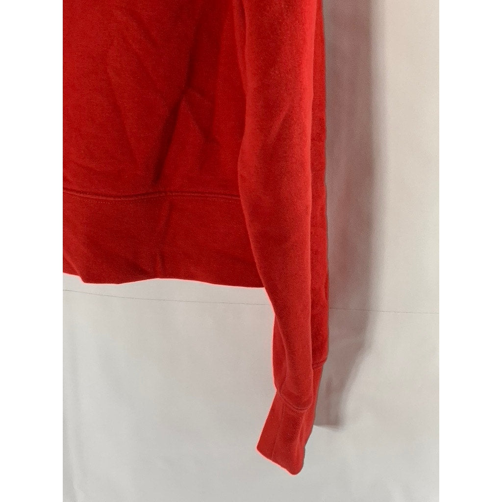 ZARA BASICS Women's Red Solid Pullover Hoodie SZ M