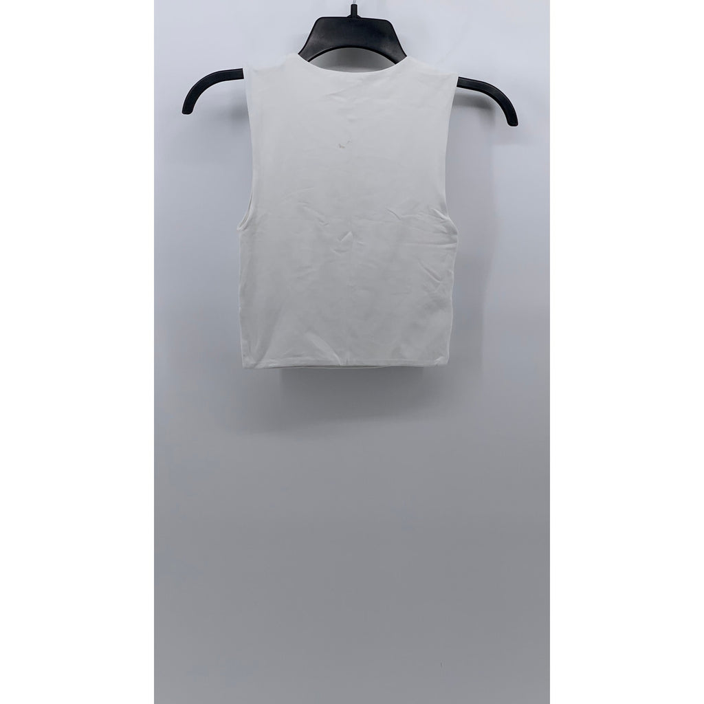 BABATON Women's White Pullover Crewneck Sleeveless Solid Crop Top SZ XS