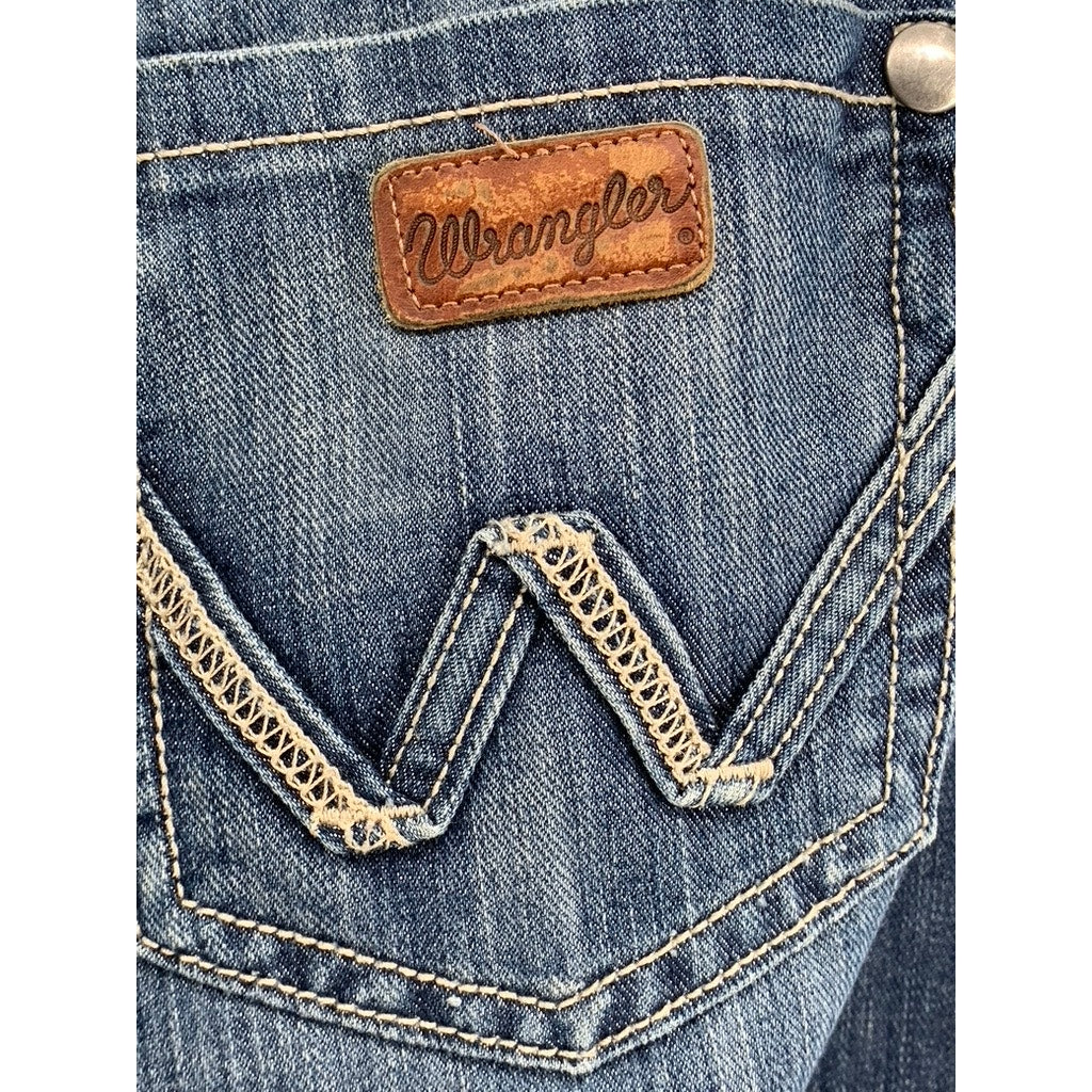 WRANGLER Women's Medium Wash Retro Mae Regular-Fit Bootcut Jeans SZ 32