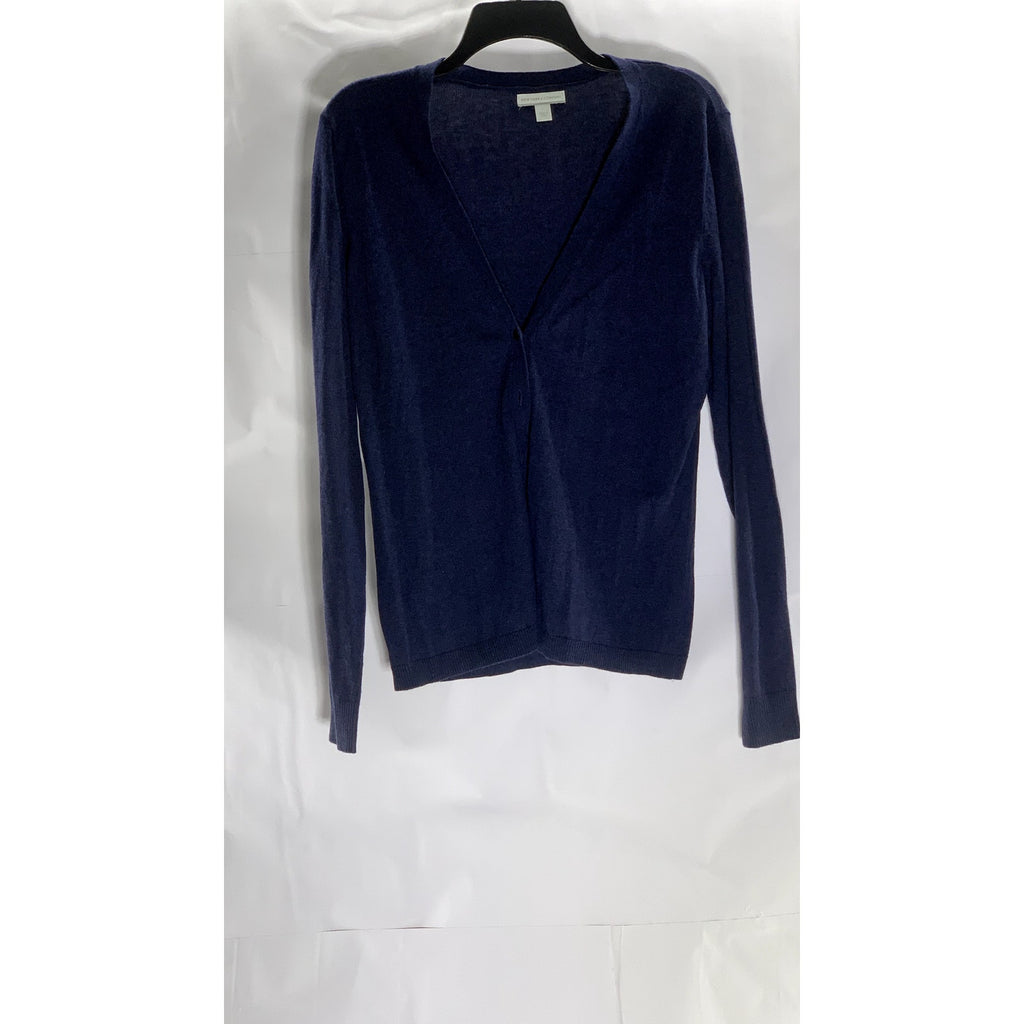 NEW YORK & COMPANY Women's Dark Blue V-Neck Button-Up Long Sleeve Cardigan SZ L