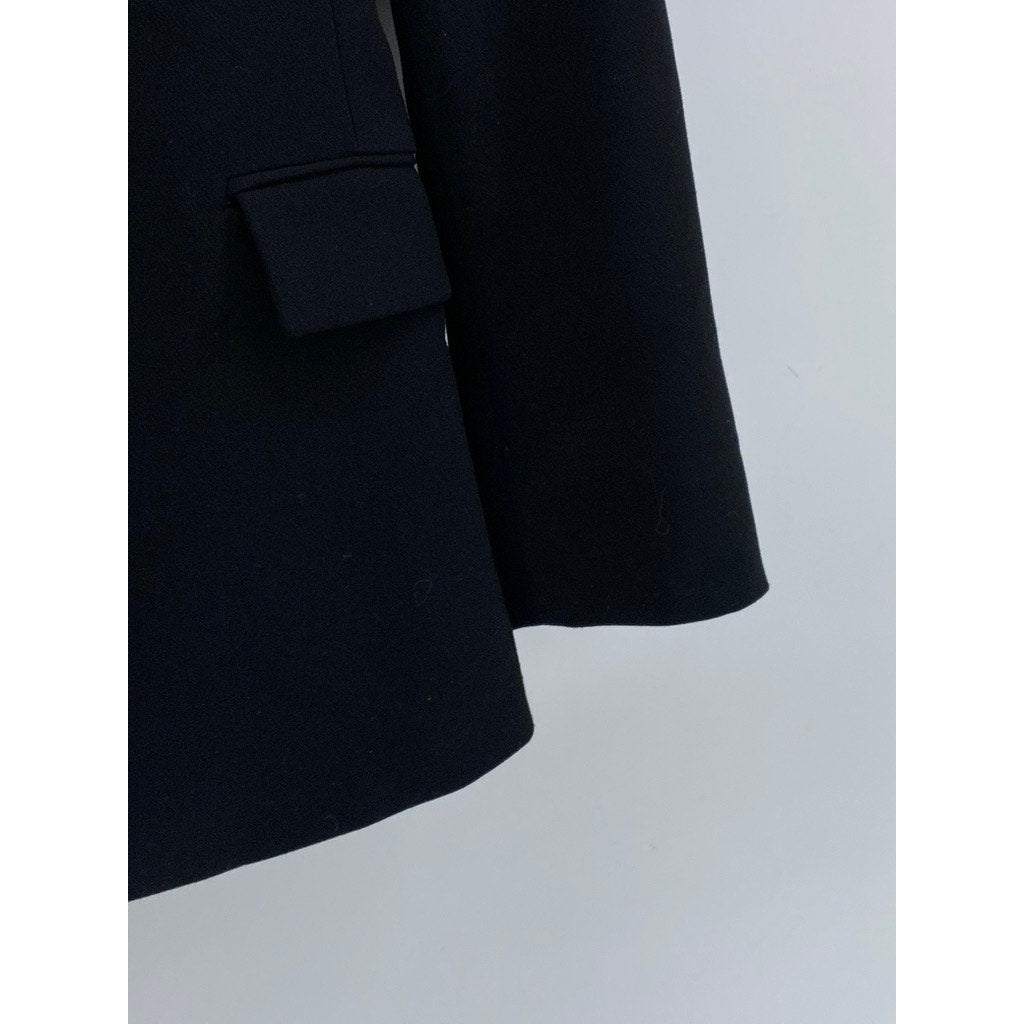 ZARA Women’s Black Solid Chic Collarless Long Sleeve Blazer SZ S