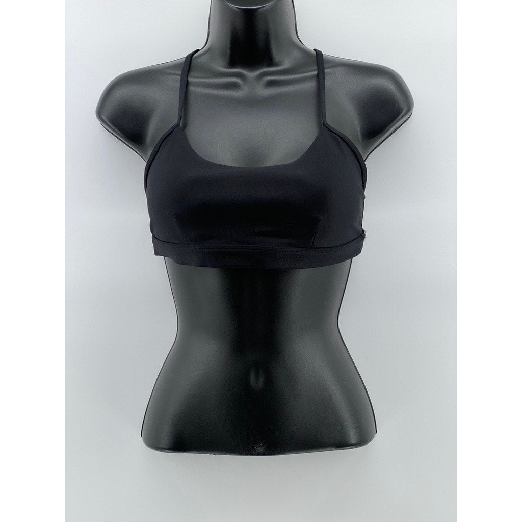 ALO Women's Black Spaghetti Strap Scoop-Neck Sports Bra SZ M