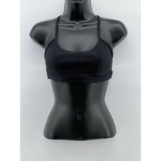 ALO Women's Black Spaghetti Strap Scoop-Neck Sports Bra SZ M