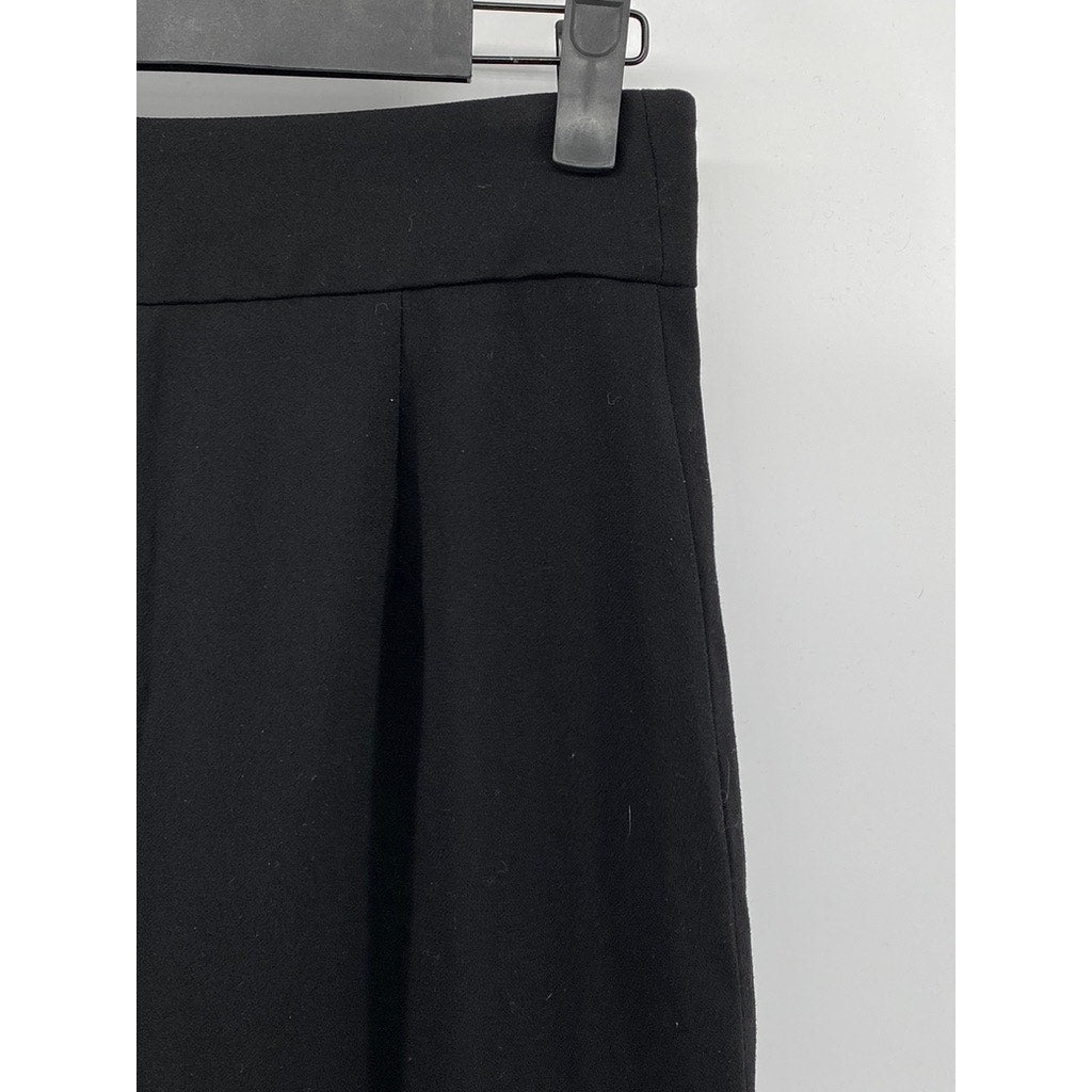 ZARA Women's Black Solid Side-Zip Wide-Leg Dress Pants SZ XS