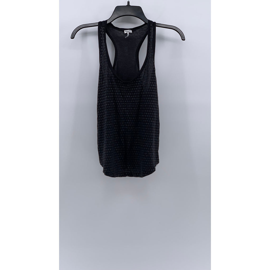 SPLENDID Women's Black Square-Print Scoop-Neck Sleeveless Relaxed Fit Top SZ XS