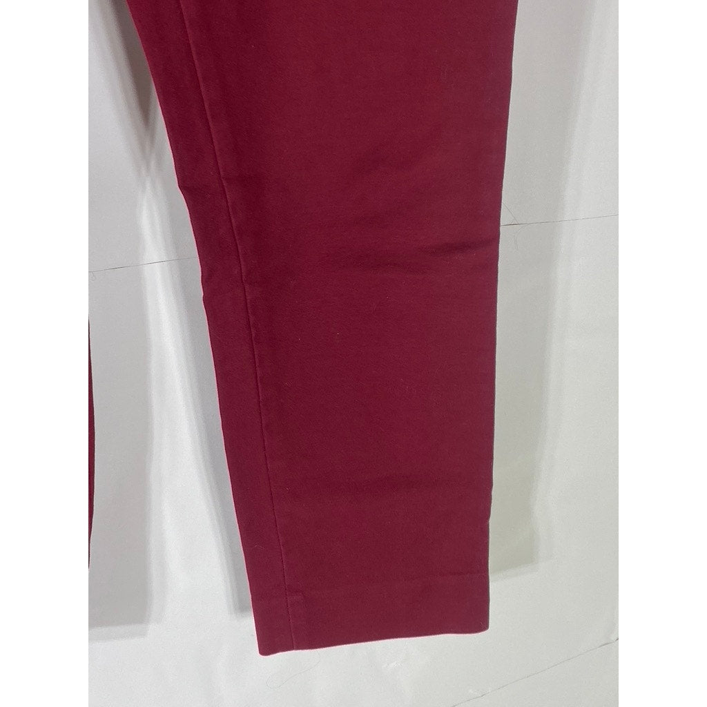 GAP Women's Garnet Red Regular-Fit Slim-Leg Flat Front Cropped Pant SZ 4