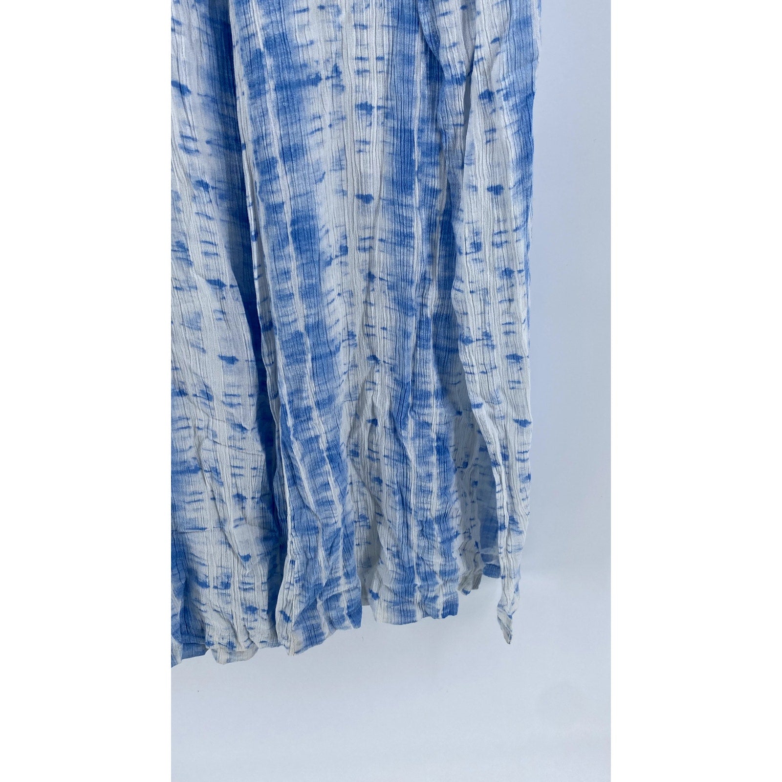 VANILLA STAR Womens Blue & White Dyed Flowy Pants SZ M