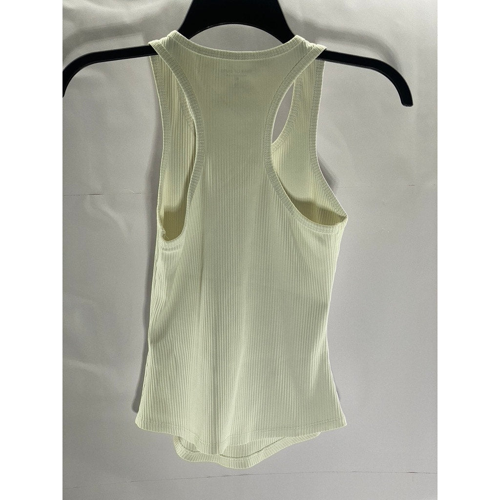 YEAR OF OURS Women's White Rib Sporty Crewneck Tank Top SZ XS