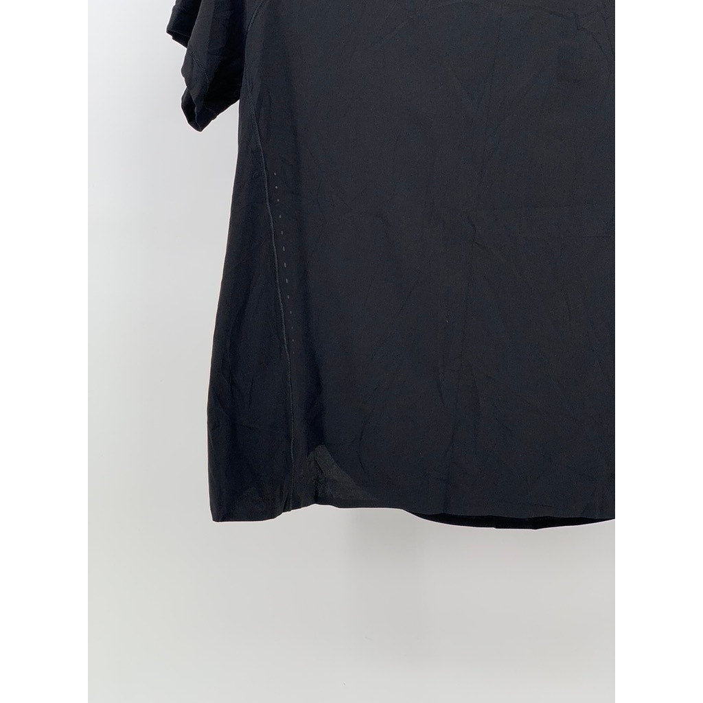 LULULEMON Women's Black Split Back Short Sleeve Top SZ 6