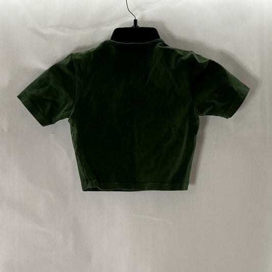 LOS ANGELES APPAREL Women's Dark Green Crewneck Cotton Spandex Crop Top SZ XS