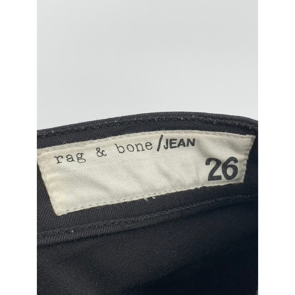 RAG & BONE/JEAN Women's Black-White Double-Stripe Slim-Leg High-Rise Jeans SZ 26