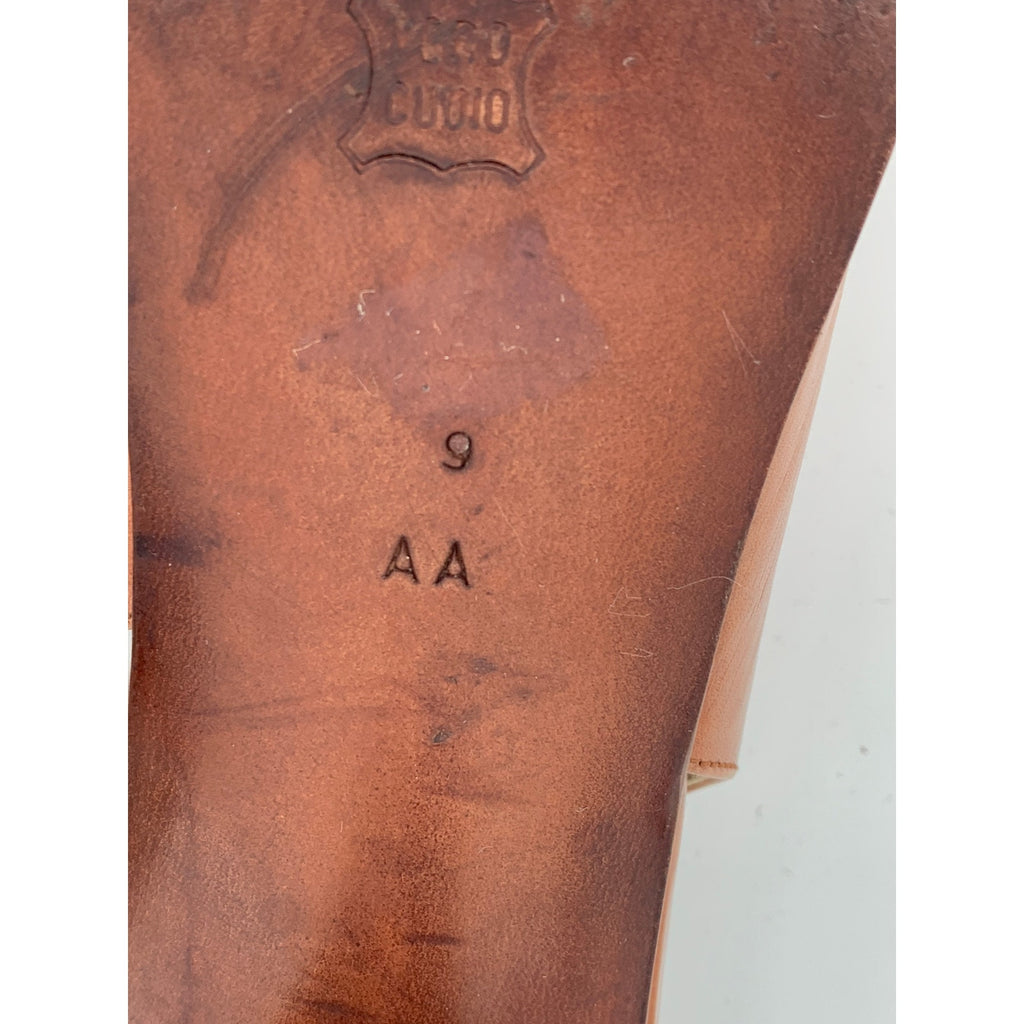 BRUNO MAGLI Women's Vintage Brown Leather AA Peep-Toe Slingback Pumps SZ 9