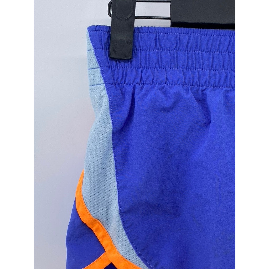 NIKE Women’s Blue-Orange Elastic Waist Dri-Fit Running Shorts SZ XS