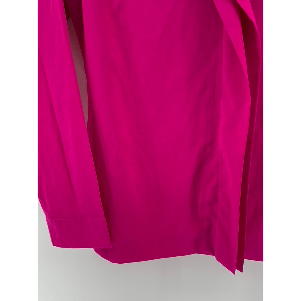CALVIN KLEIN Women's Magenta V-Neck Long Sleeve Top SZ M