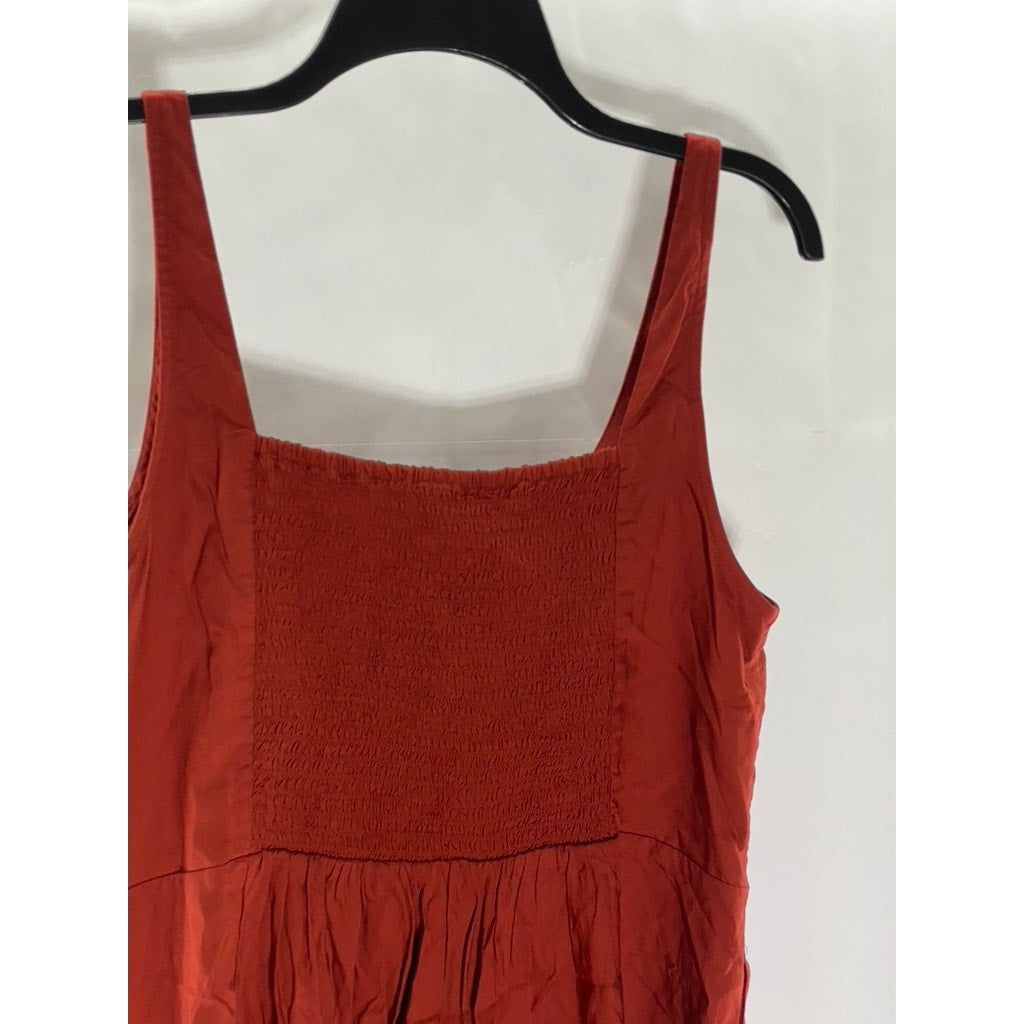 OLD NAVY Women's Flame Scarlet Red Sleeveless Smocked Bodice Tank Mini Dress SZL