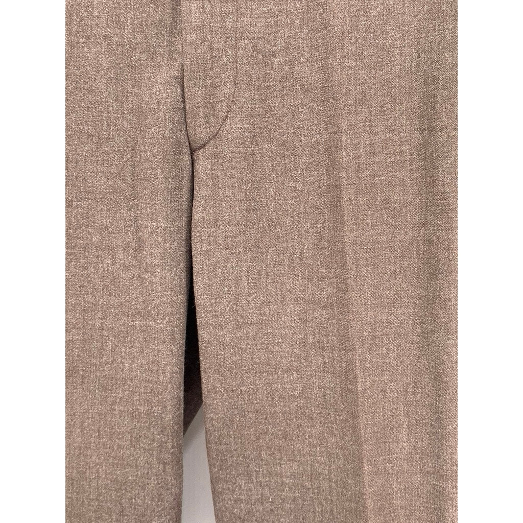 UNBRANDED Men's Brown Vintage Straight-Leg Dress Pants SZ 34