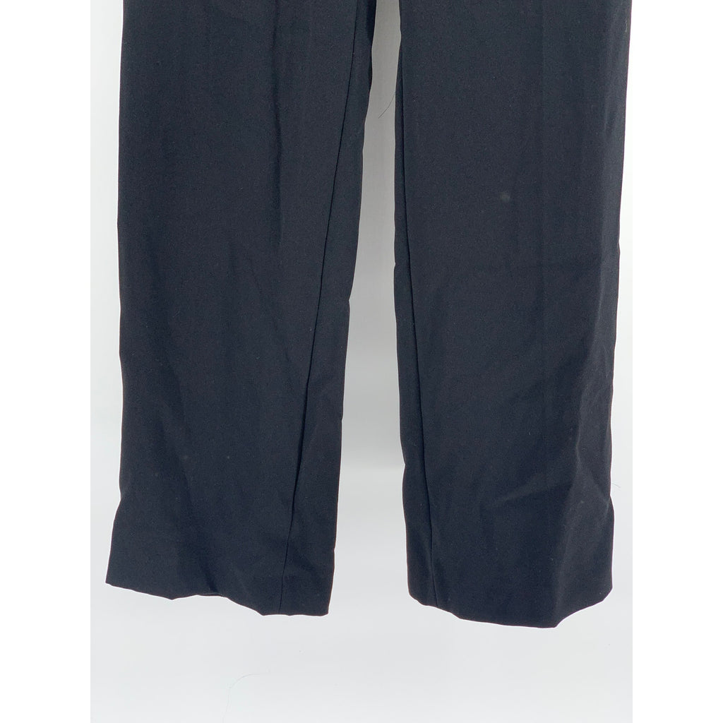 ZARA Women's Black Solid Straight-Leg High-Rise Flat Front Pants SZ S