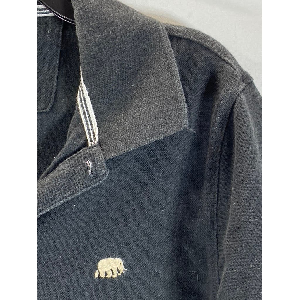 BANANA REPUBLIC Men's Solid Black Cotton Short Sleeve Polo Shirt SZ S