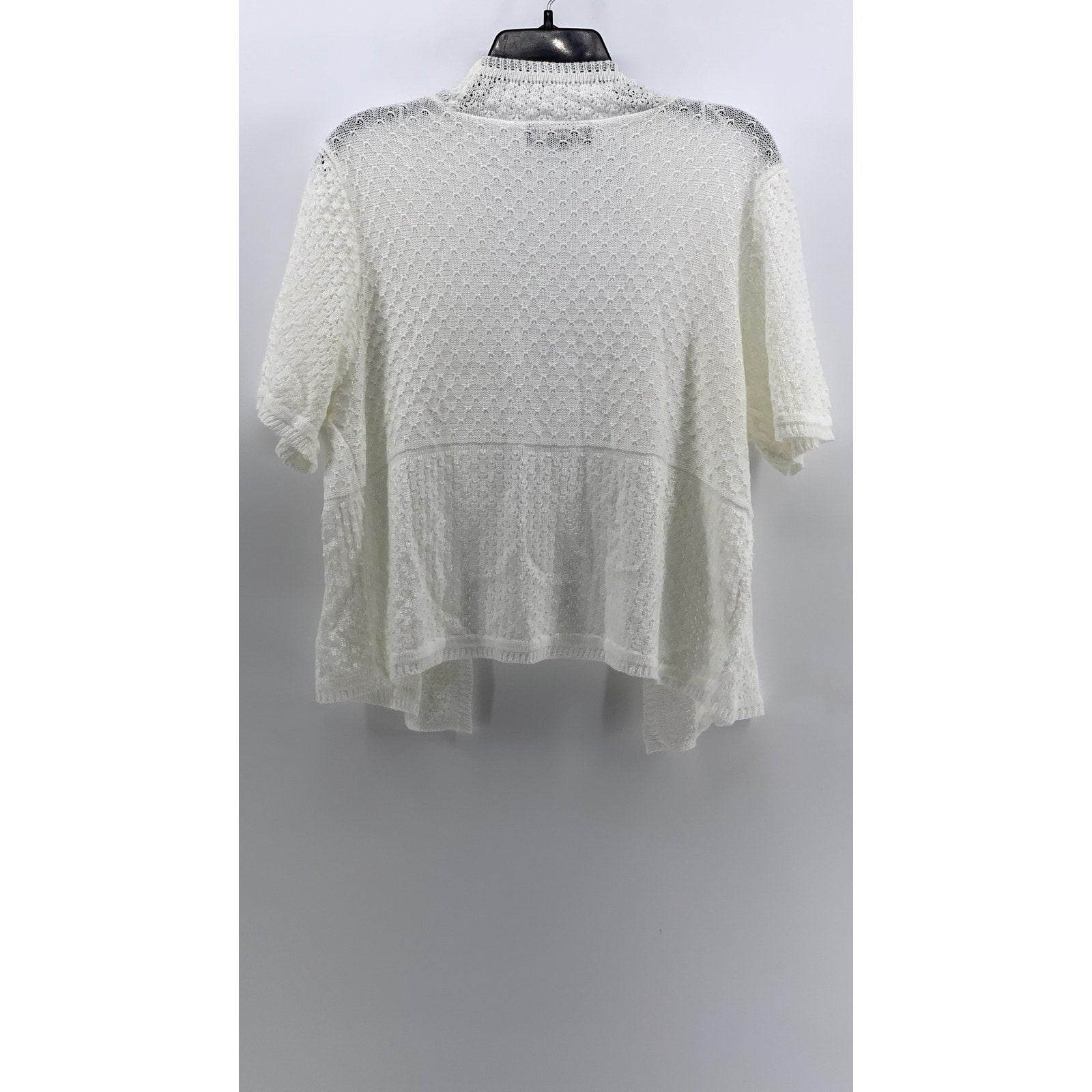 PERCEPTIONS NEW YORK Women's Cream Knit Open-Front Cardigan SZ S