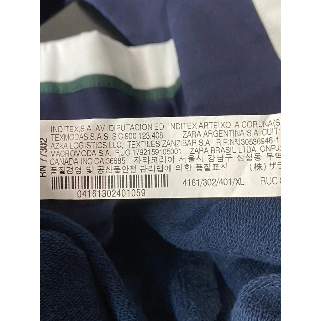 ZARA Men's Navy/White Striped Drawstring Pull-On Sweatpants SZ XL