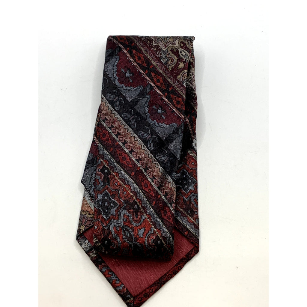 COUTURE By BELLA NOVA Men's Burgundy Embroidered Print Tie