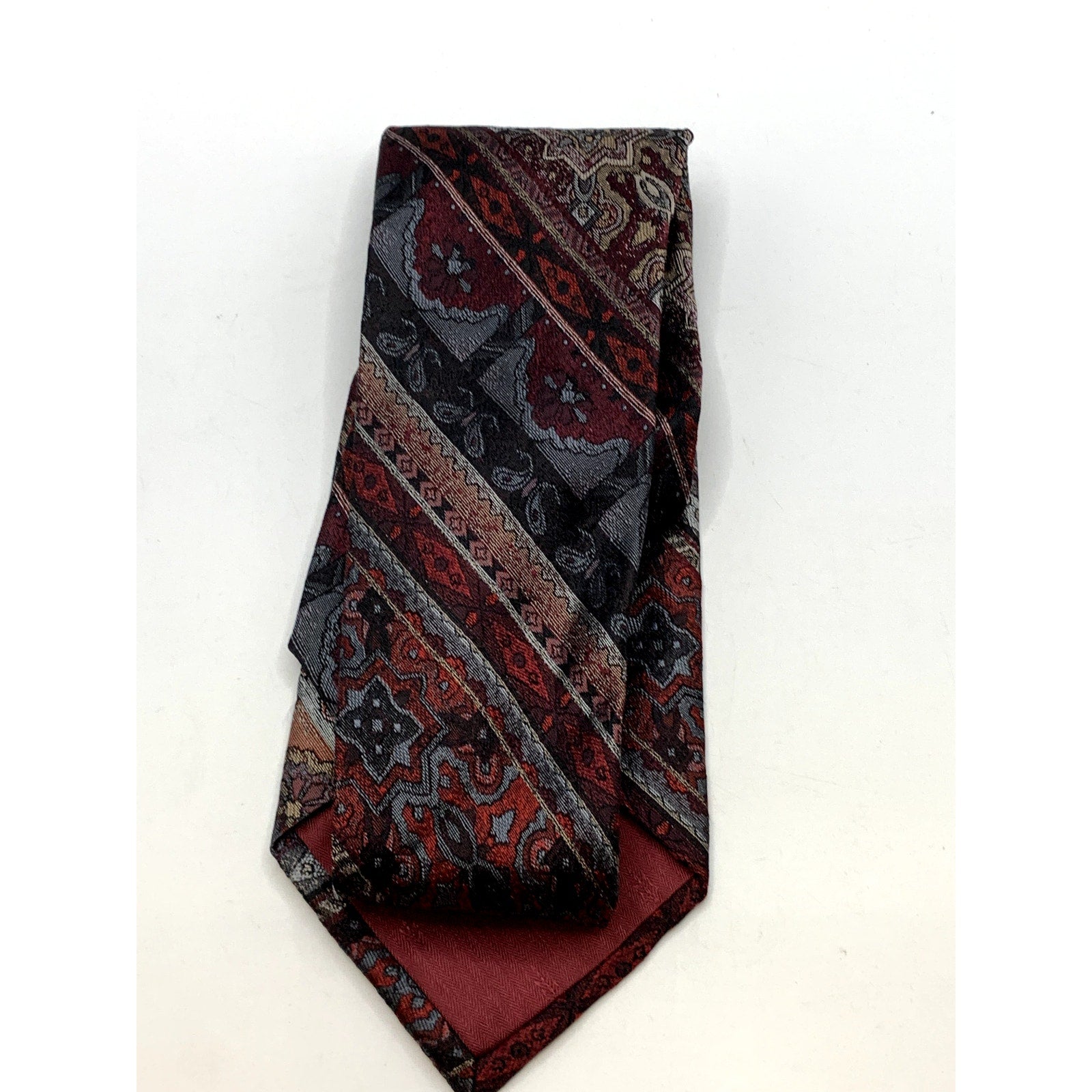COUTURE By BELLA NOVA Men's Burgundy Embroidered Print Tie