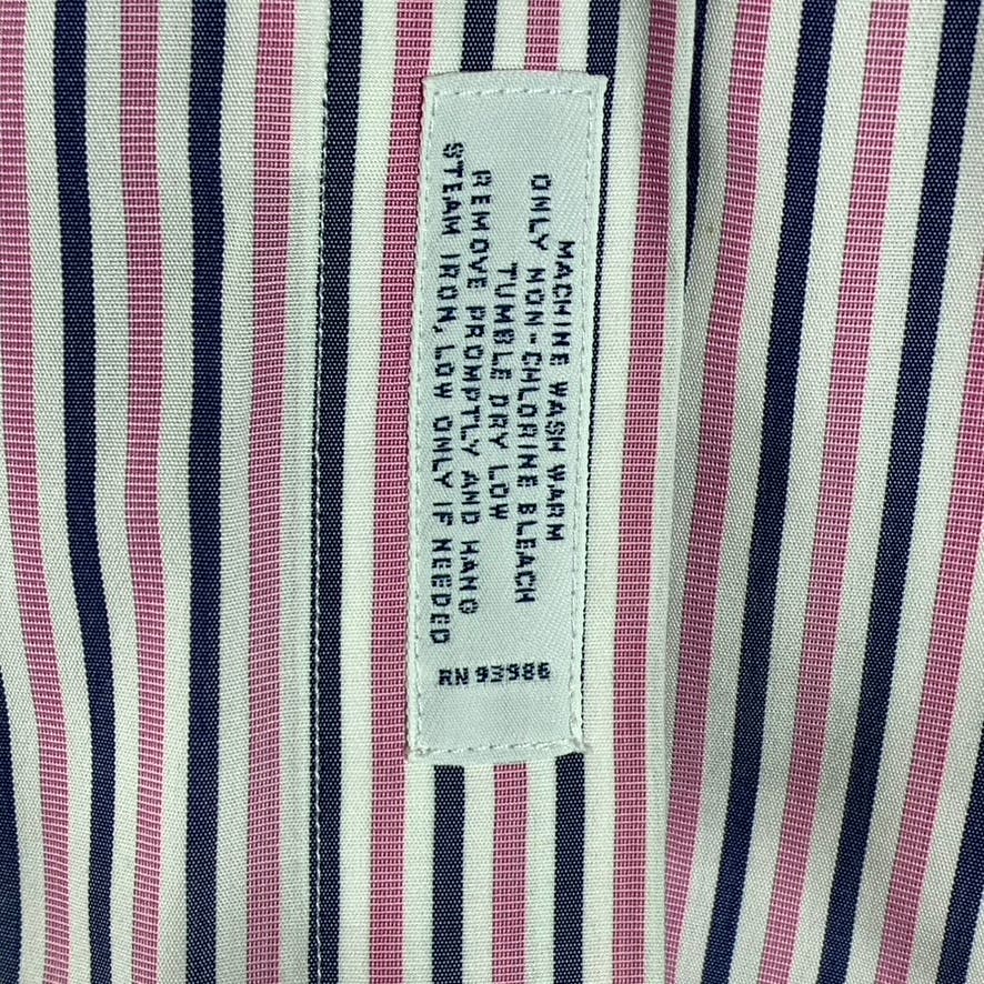 BROOKS BROTHERS Men's Pink Striped Original Polo Regent Regular-Fit Shirt SZ15.5