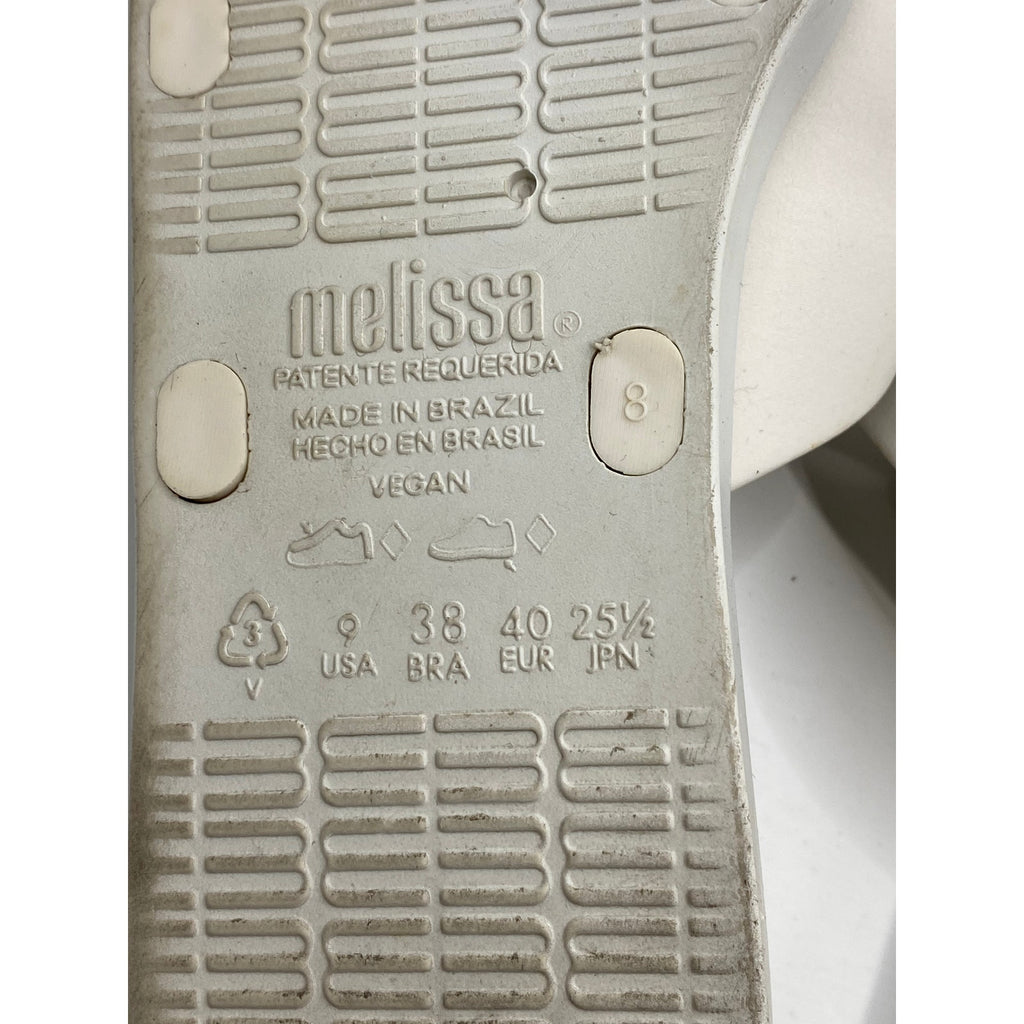 MELISSA Women's White Two Strap Slide Sun Malibu Sandals SZ 9