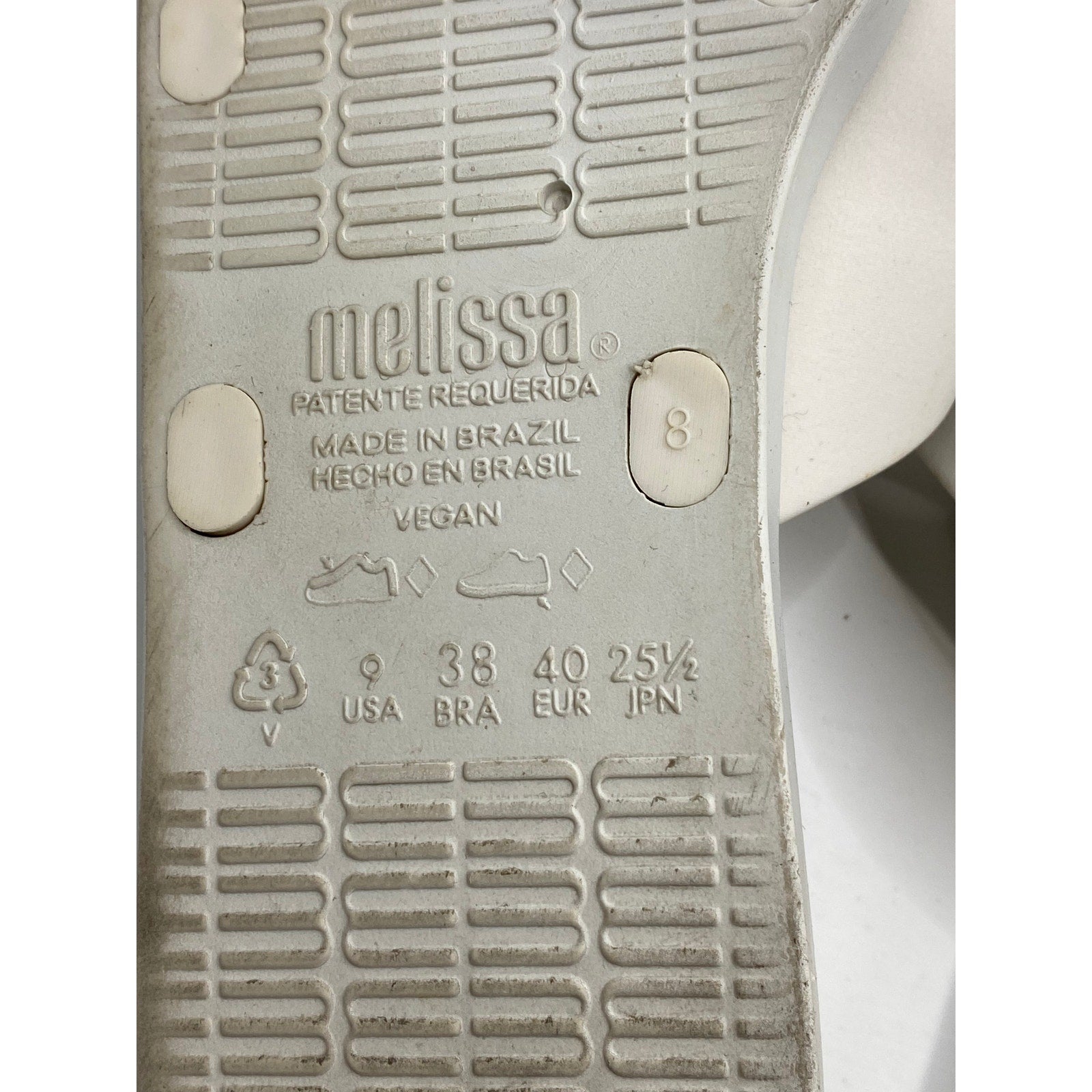 MELISSA Women's White Two Strap Slide Sun Malibu Sandals SZ 9