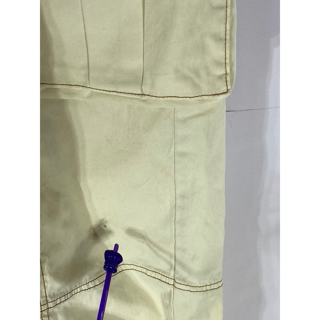 ZARA Women's Beige Elastic-Hem Drawstring  Cargo Pull-On Pant SZ 2