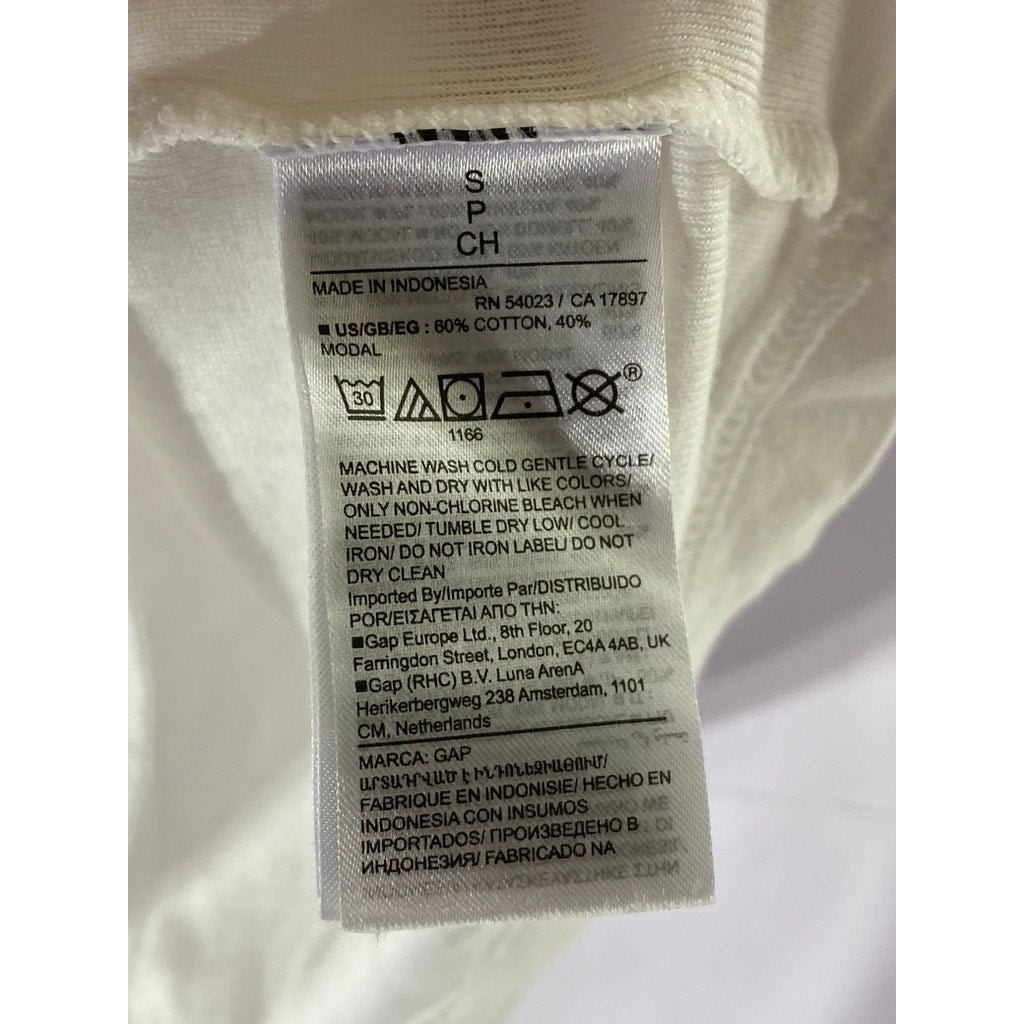 GAP Women's White Solid Boatneck Long Sleeve Favorite Tee SZ S