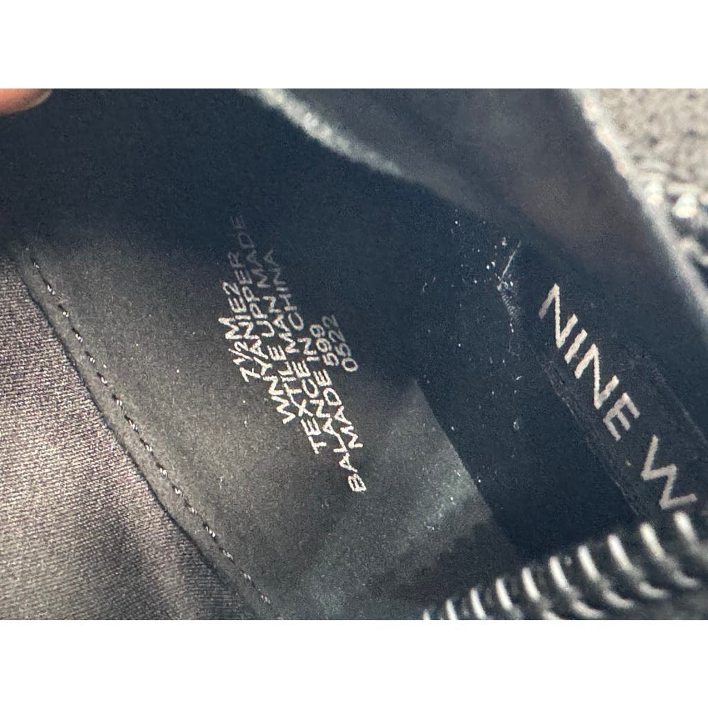 NINE WEST Women's Black Faux Suede Yanie Over-The-Knee Block-Heel Boots SZ 7.5