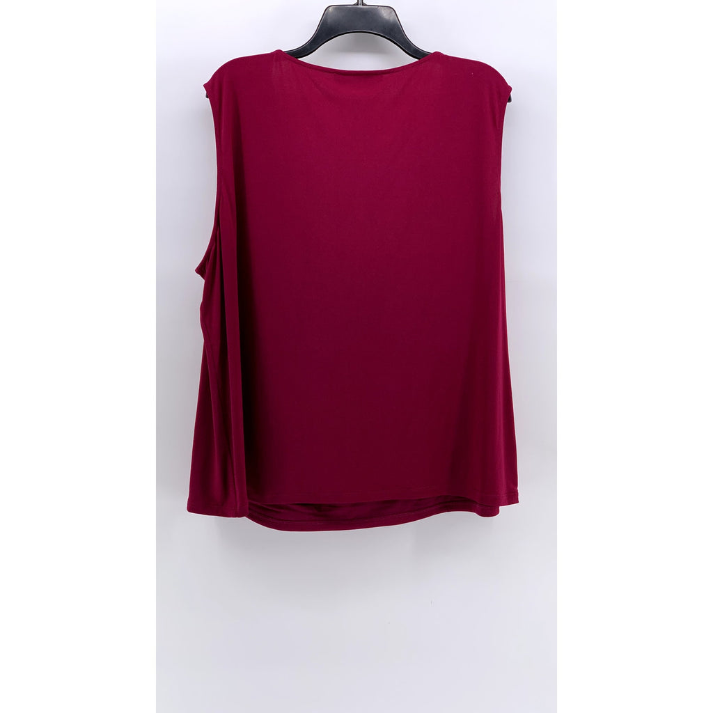 JONES STUDIO SEPARATES Women's Plus Burgundy Pleated Sleeveless Top SZ 22W