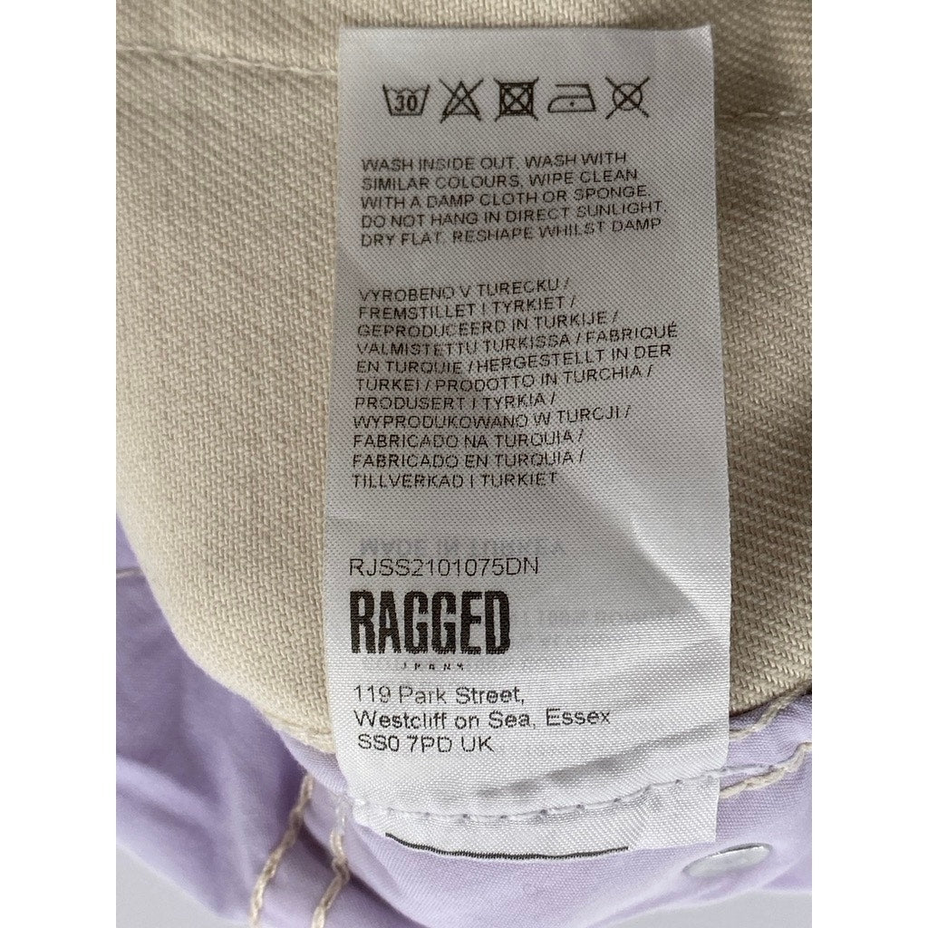 RAGGED JEANS Women's Lilac-Beige Two-Tone Straight-Leg Frayed Jean SZ 30