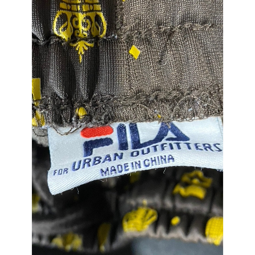 FILA For Urban Outfitters Men's Brown/Gold Monogram Zipper-Cuff Track Pants SZ S