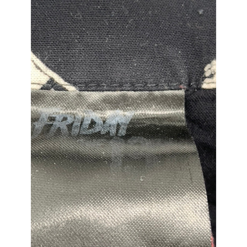 FRIDAY THE 13th Women's Black Jason Print Tie-Front Button-Up Top SZ S