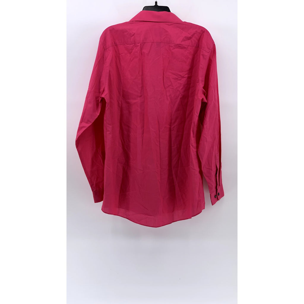 JF J, FERRAR Men's Fuschia Slim-Fit Button-Up Long Sleeve Shirt SZ L(16-16.5)