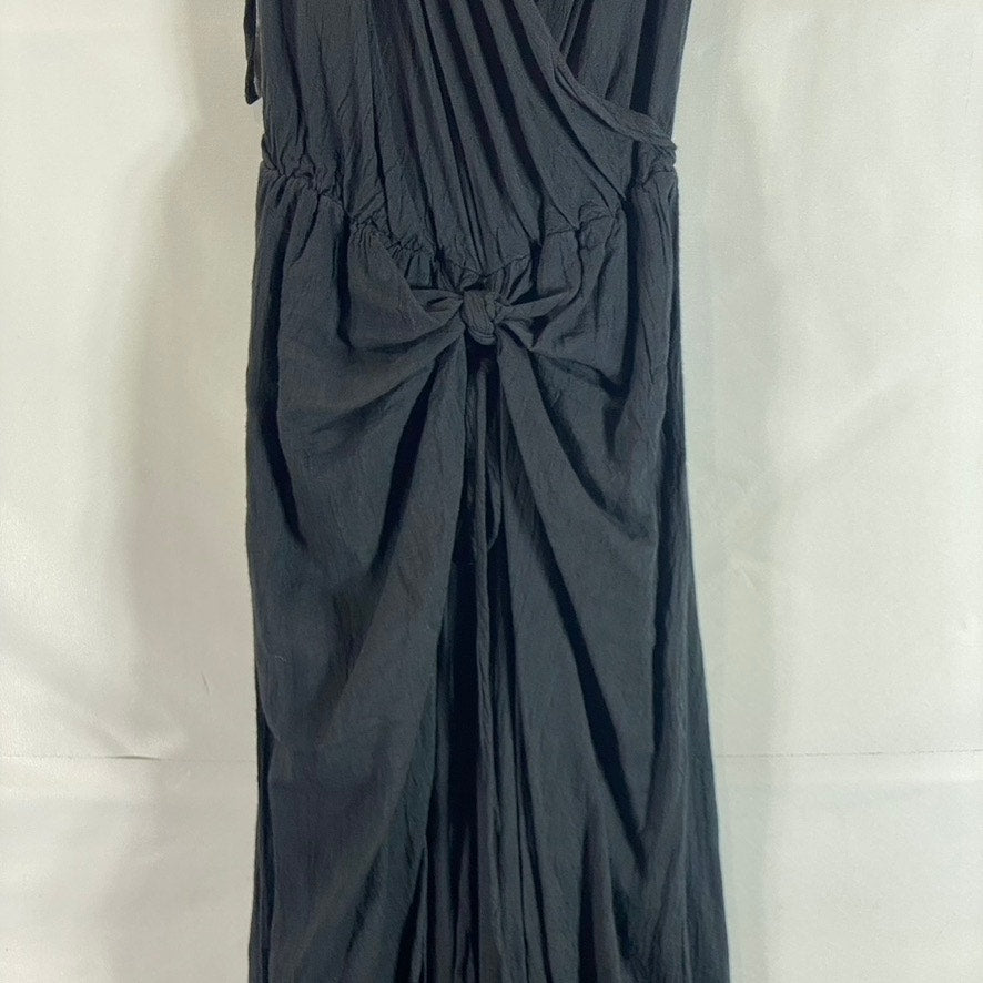 UNBRANDED Women's Black Sleeveless Plunge V-Neck Jumpsuit SZ M