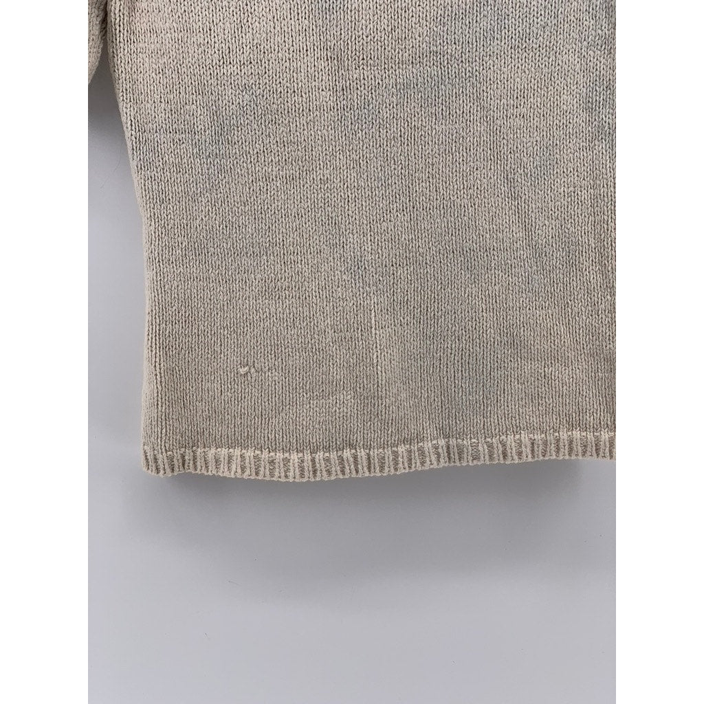 TALBOTS Women's Petite Beige Knit Boatneck Sweater Top SZ S