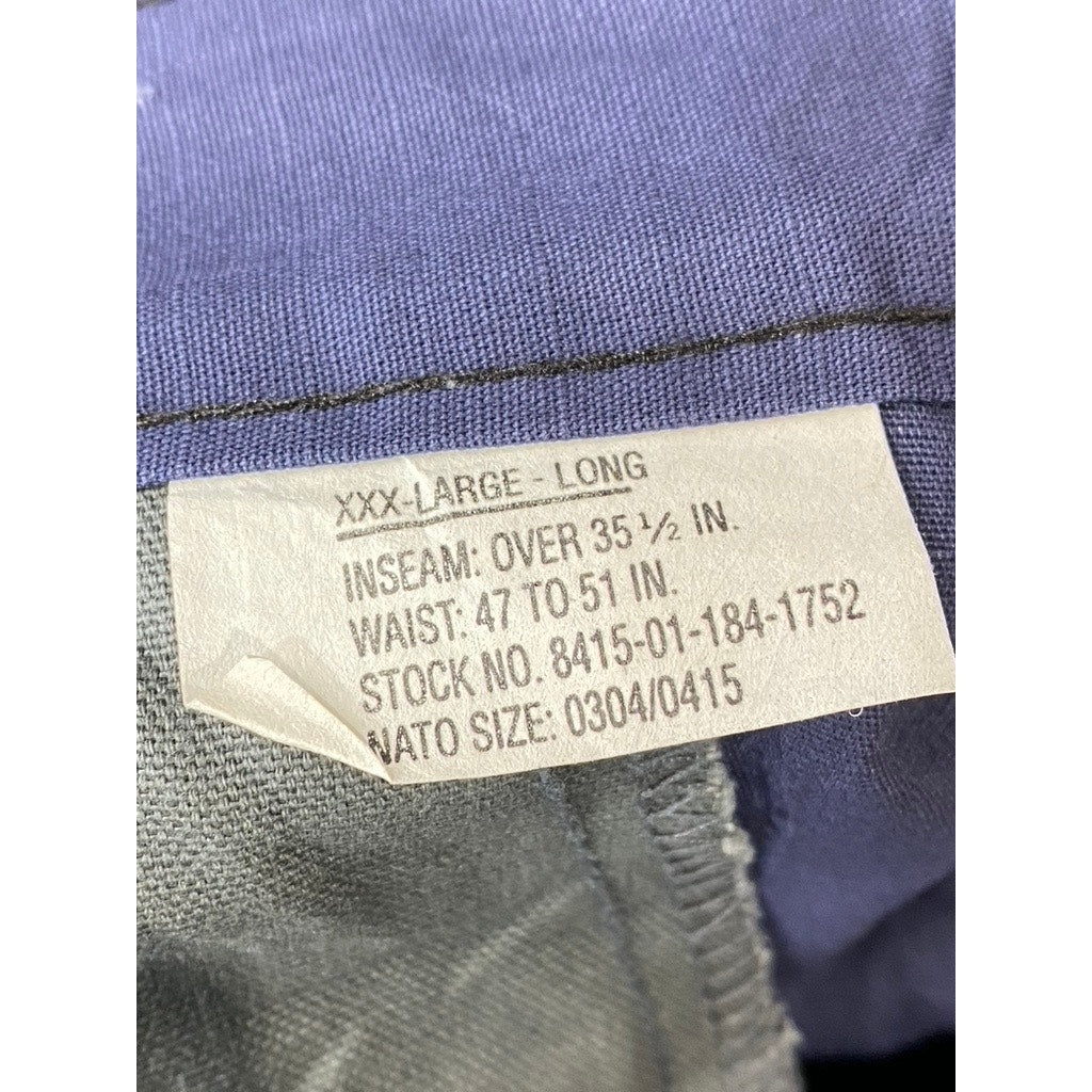 VINTAGE Men's Navy Military Combat Cargo Tie-Hem Trousers SZ 3XL-Long