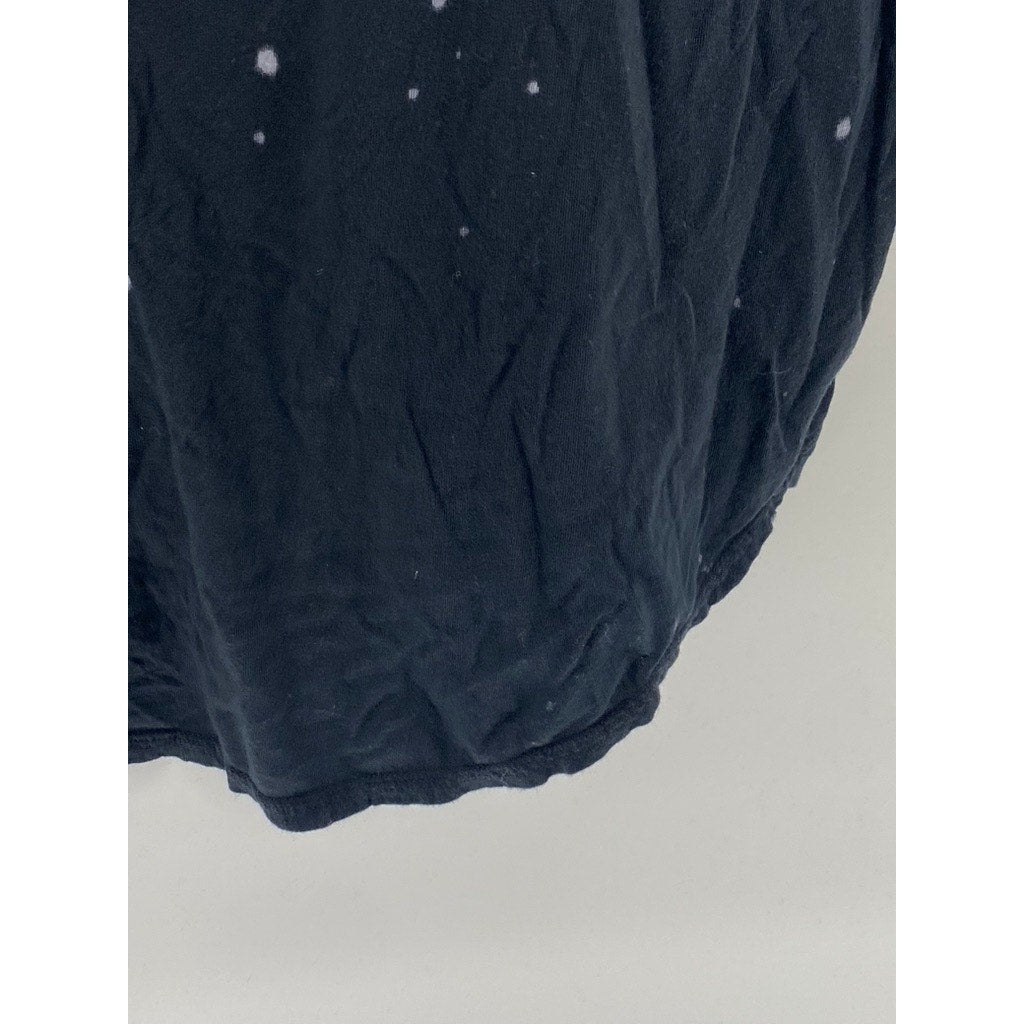 KONUS Men's Black Speckle Print Scoop-Neck Short Sleeve Casual T-Shirt SZ XL