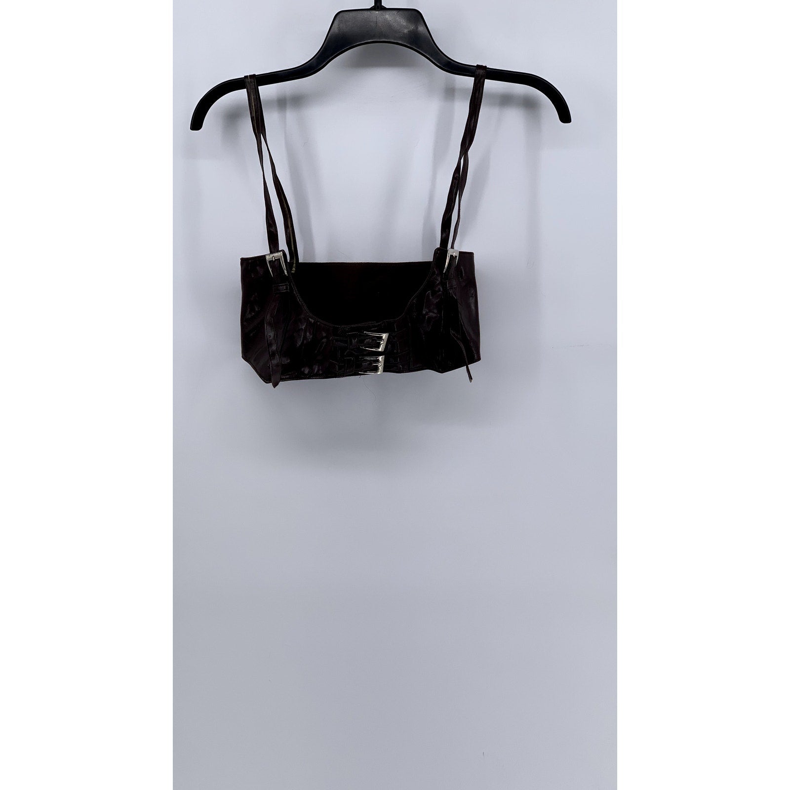 UNBRANDED Women's Brown Faux-Leather Adjustable Waist Belt SZ S