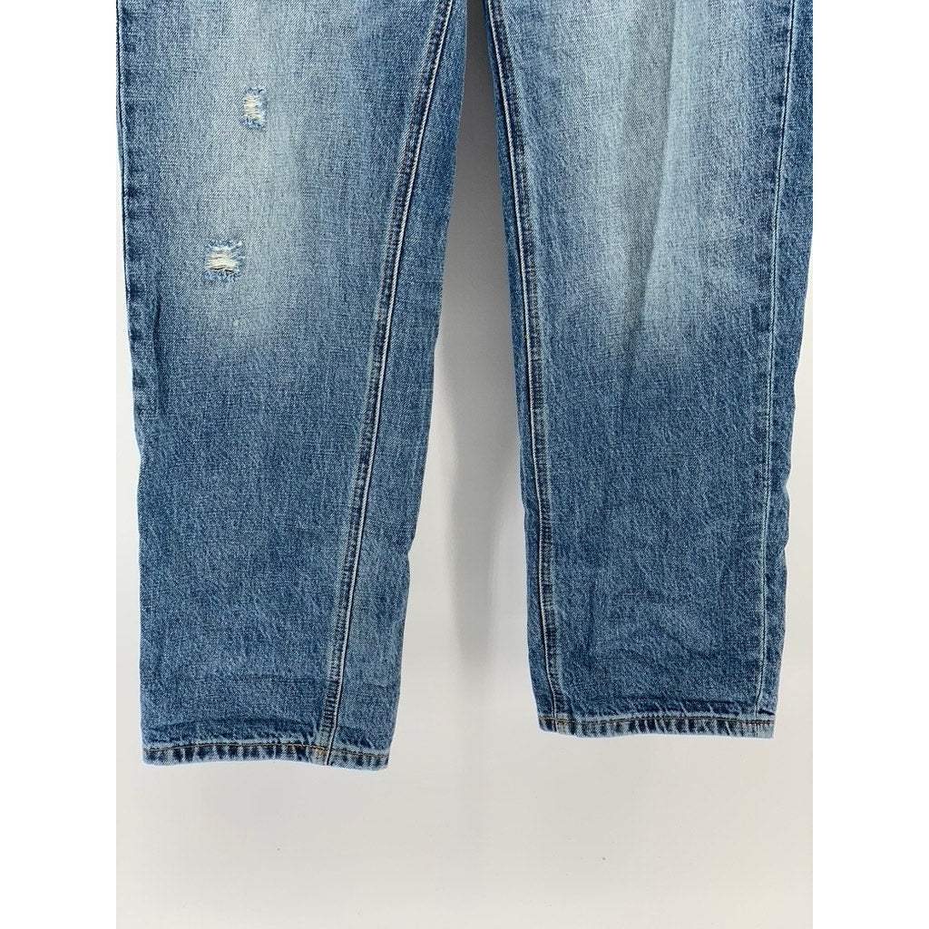 LUCKY BRAND Women's Medium Blue Distressed Slim-Leg Regular-Fit Jeans SZ 6/28