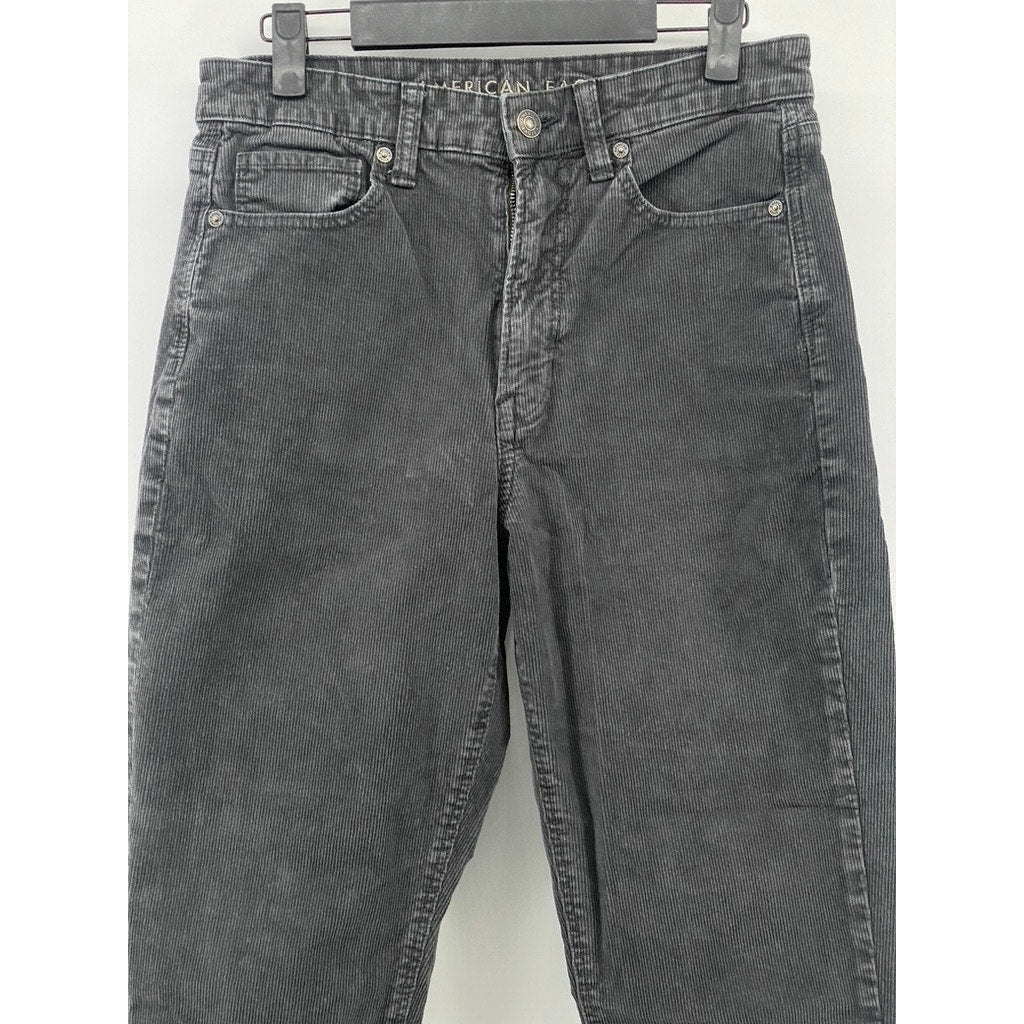 AMERICAN EAGLE Women's Black Corduroy Super Stretch X-Short Pants SZ 6