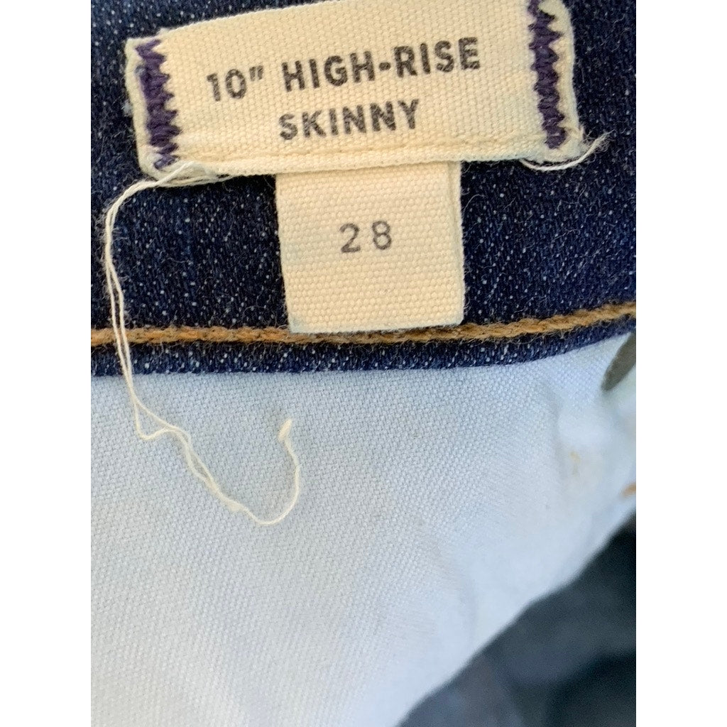 MADEWELL Women's Dark Navy 10" High-Rise Skinny Denim Five-Pocket Jean SZ 28