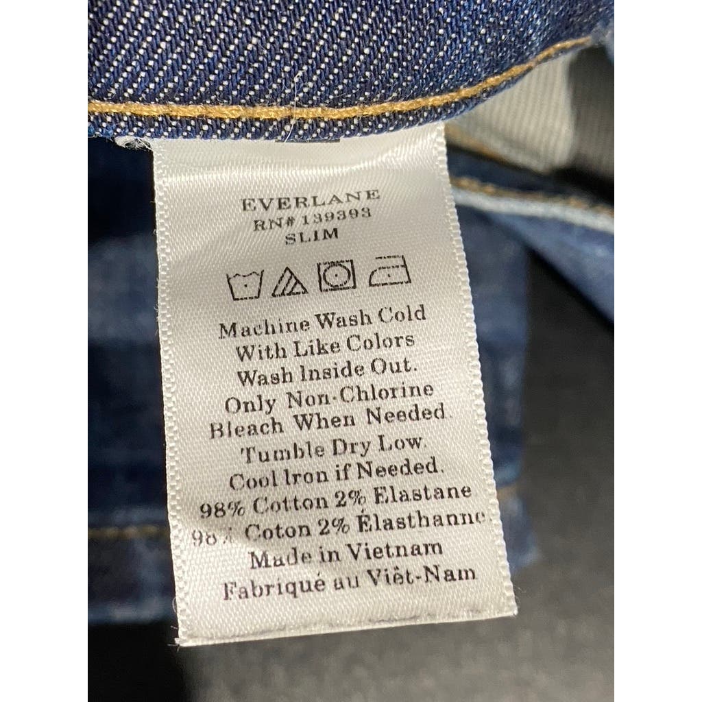 EVERLANE Men's Dark Blue Denim Slim-Fit Five-Pocket Jeans SZ 31X30