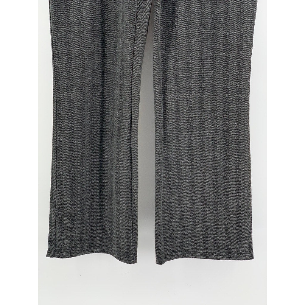 SIMPLY VERA VERA WANG Women's Gray Herringbone Straight Leg Pants SZ L