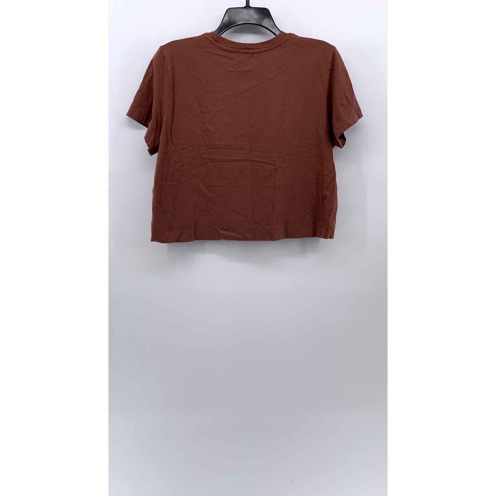 WILFRED FREE Women's Rust Solid Crewneck Short Sleeve Cropped Top SZ L