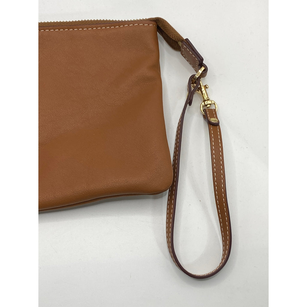BERACAMY Women's Brown Leather Square Wrist Wallet